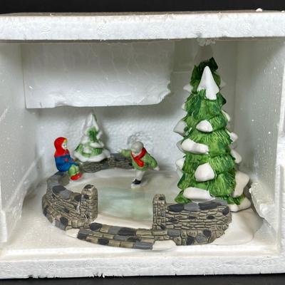 LOT 9K: Department 56 Heritage Village Collection - Red Covered Bridge, Harvest Time, Skating Pond & More