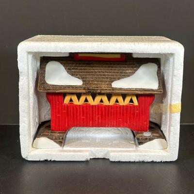 LOT 9K: Department 56 Heritage Village Collection - Red Covered Bridge, Harvest Time, Skating Pond & More