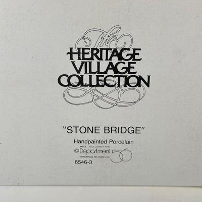 LOT 9K: Department 56 Heritage Village Collection - Red Covered Bridge, Harvest Time, Skating Pond & More