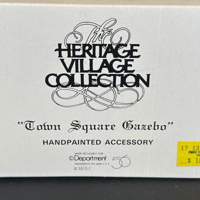 LOT 9K: Department 56 Heritage Village Collection - Red Covered Bridge, Harvest Time, Skating Pond & More