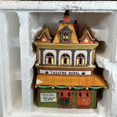 LOT 11K: Department 56 Heritage Village Collection Dickens Village Series - Theater Royal, Poulterer, Walpole Tailors & T Wells Fruit...