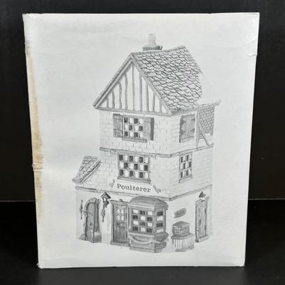 LOT 11K: Department 56 Heritage Village Collection Dickens Village Series - Theater Royal, Poulterer, Walpole Tailors & T Wells Fruit...