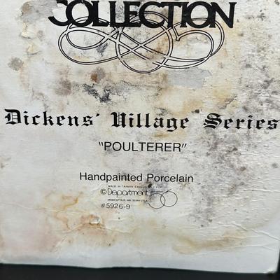 LOT 11K: Department 56 Heritage Village Collection Dickens Village Series - Theater Royal, Poulterer, Walpole Tailors & T Wells Fruit...
