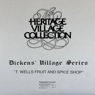 LOT 11K: Department 56 Heritage Village Collection Dickens Village Series - Theater Royal, Poulterer, Walpole Tailors & T Wells Fruit...