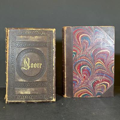 LOT 22K: Antique Book Collection - The Earth Trembled, Moore’s Poetic Works & More