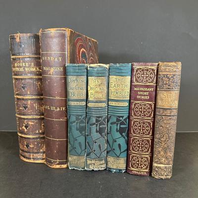 LOT 22K: Antique Book Collection - The Earth Trembled, Moore’s Poetic Works & More