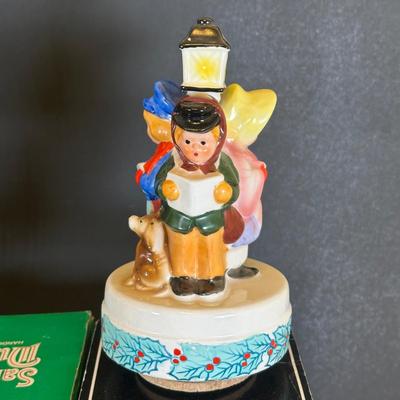 LOT 23K: Vintage Musical Christmas Decorations/Music Box