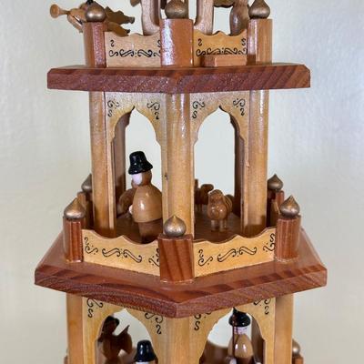 LOT 29K Vintage Wooden German Christmas Pyramid w/ Box