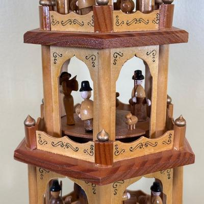 LOT 29K Vintage Wooden German Christmas Pyramid w/ Box