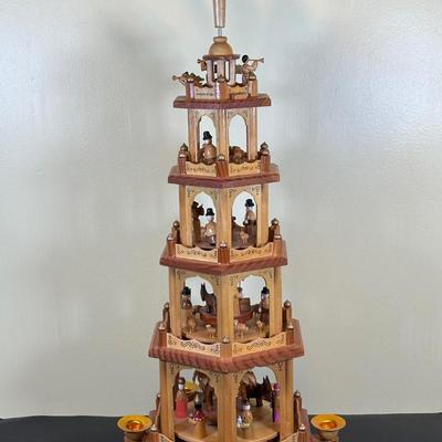 LOT 29K Vintage Wooden German Christmas Pyramid w/ Box