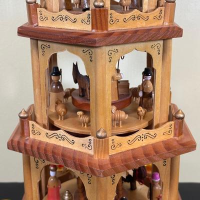 LOT 29K Vintage Wooden German Christmas Pyramid w/ Box