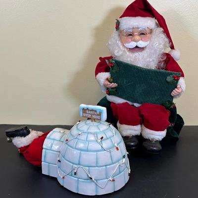 LOT 32K: Vintage Holiday Creations Sing Along With Santa & More Animated Santa Clause Christmas Decorations