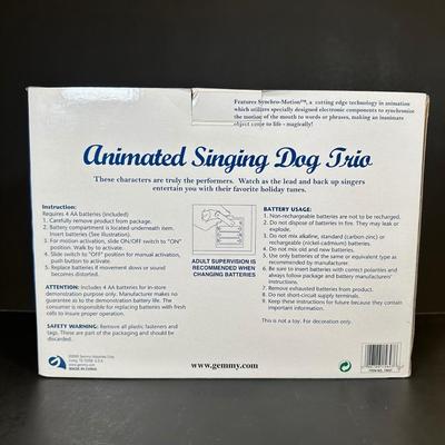 LOT 34K: Animated Singing Dog Trio, Very Merry Mice & Winter Village Ski Slope & Skating Pond