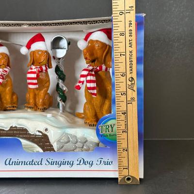 LOT 34K: Animated Singing Dog Trio, Very Merry Mice & Winter Village Ski Slope & Skating Pond