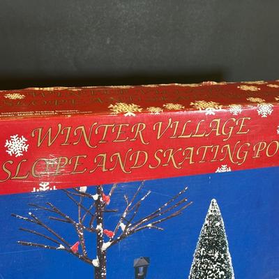 LOT 34K: Animated Singing Dog Trio, Very Merry Mice & Winter Village Ski Slope & Skating Pond