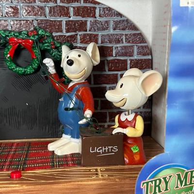 LOT 34K: Animated Singing Dog Trio, Very Merry Mice & Winter Village Ski Slope & Skating Pond