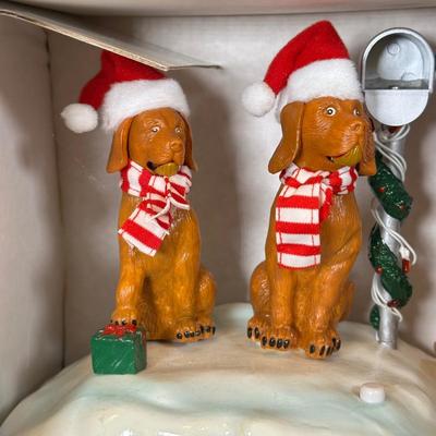 LOT 34K: Animated Singing Dog Trio, Very Merry Mice & Winter Village Ski Slope & Skating Pond