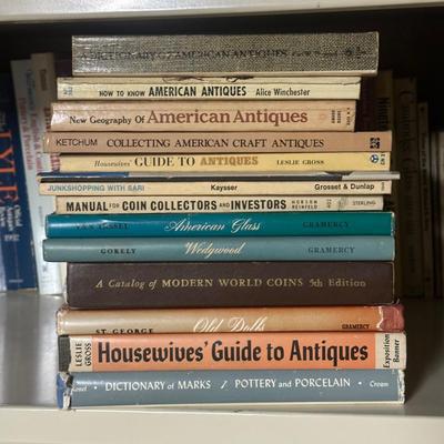 LOT 38B: Vintage Books About Antique Collecting Furniture, Coins & More
