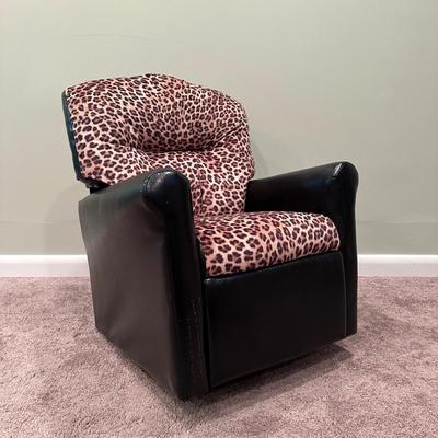LOT 49 R & M Furniture Miniature Leather & Cheetah Print Reclining Chair