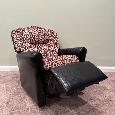 LOT 49 R & M Furniture Miniature Leather & Cheetah Print Reclining Chair