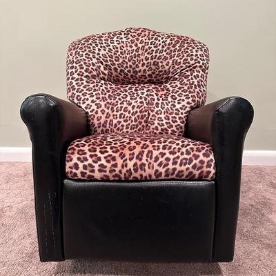 LOT 49 R & M Furniture Miniature Leather & Cheetah Print Reclining Chair