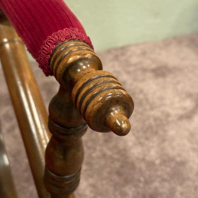 LOT 50X: Two Antique Red Victorian Platform Rocking Chairs