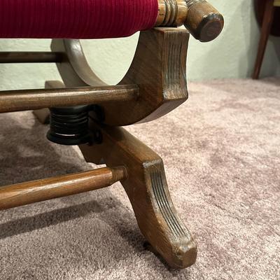 LOT 50X: Two Antique Red Victorian Platform Rocking Chairs