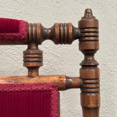 LOT 50X: Two Antique Red Victorian Platform Rocking Chairs