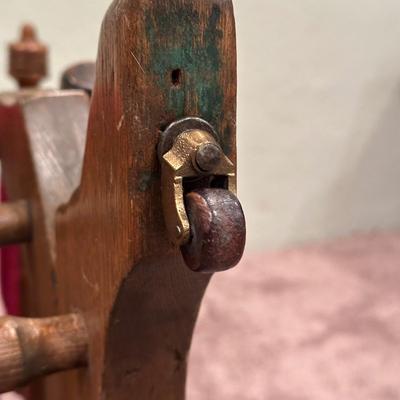 LOT 50X: Two Antique Red Victorian Platform Rocking Chairs