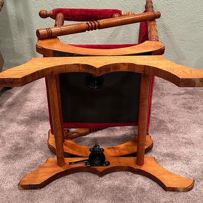 LOT 50X: Two Antique Red Victorian Platform Rocking Chairs
