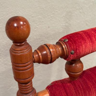 LOT 50X: Two Antique Red Victorian Platform Rocking Chairs