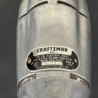 LOT 62B: Vintage Craftsman Power Tools - Electric Drill, Sabre Saw, Circular Saw & More