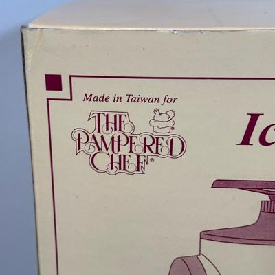 LOT 64B: The Pampered Chef Apple Peeler, Stand & Ice Shaver w/ Box