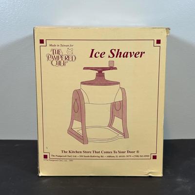 LOT 64B: The Pampered Chef Apple Peeler, Stand & Ice Shaver w/ Box