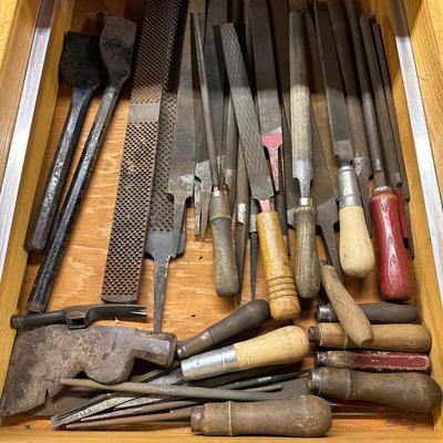 LOT 65B: Hand Tool Collection - Files, Chisels & More