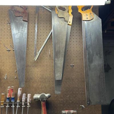 LOT 66B: Collection Of Hand Tools - Saws, Pliers, Wrenches & More