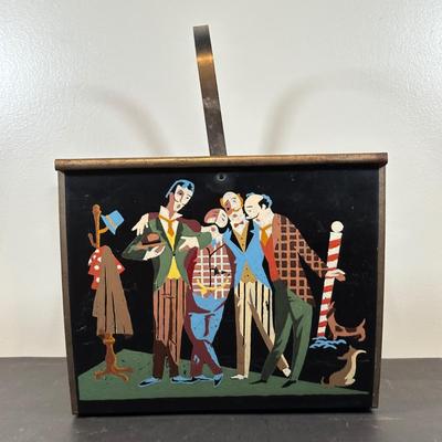 LOT 67B: Vintage Hand Painted Magazine Holder & Serving Trays