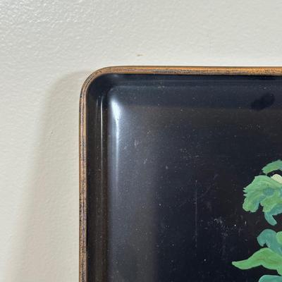 LOT 67B: Vintage Hand Painted Magazine Holder & Serving Trays