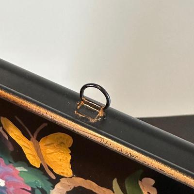LOT 67B: Vintage Hand Painted Magazine Holder & Serving Trays