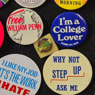 LOT 87B: Collection of Various Button Pins