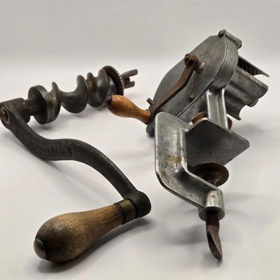 LOT 93B: Vintage Bowl and Various Food Grinders