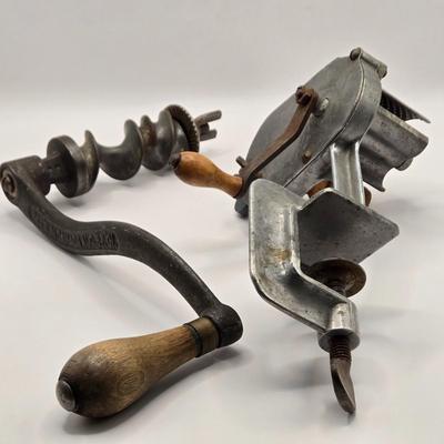 LOT 93B: Vintage Bowl and Various Food Grinders