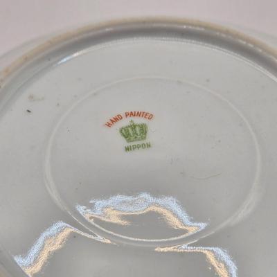 LOT 97B: There's Nothing Like Fresh Flowers. Except Painted Ones! MCM Floral Metal Tole Tray and Multiple Floral Cups, Saucers, and...