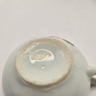 LOT 97B: There's Nothing Like Fresh Flowers. Except Painted Ones! MCM Floral Metal Tole Tray and Multiple Floral Cups, Saucers, and...