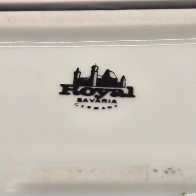 LOT 98B: Royal Bavaria Germany Black Tray w/ 2 Cups , Covered Trinket Bowl, and RW Bavaria Cup and Saucer Set Made in Germany