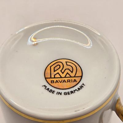LOT 98B: Royal Bavaria Germany Black Tray w/ 2 Cups , Covered Trinket Bowl, and RW Bavaria Cup and Saucer Set Made in Germany