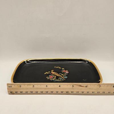 LOT 98B: Royal Bavaria Germany Black Tray w/ 2 Cups , Covered Trinket Bowl, and RW Bavaria Cup and Saucer Set Made in Germany