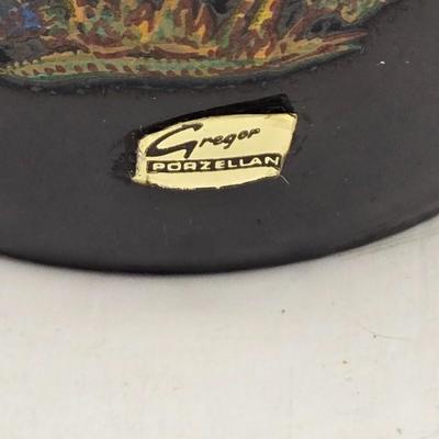 LOT 98B: Royal Bavaria Germany Black Tray w/ 2 Cups , Covered Trinket Bowl, and RW Bavaria Cup and Saucer Set Made in Germany