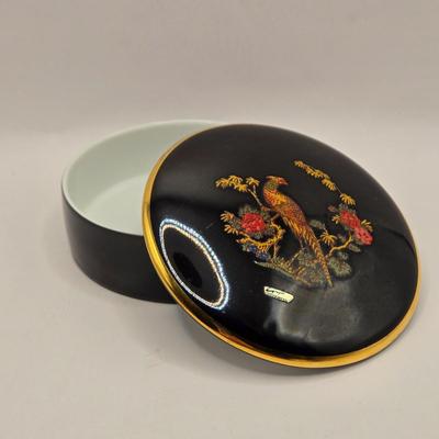 LOT 98B: Royal Bavaria Germany Black Tray w/ 2 Cups , Covered Trinket Bowl, and RW Bavaria Cup and Saucer Set Made in Germany