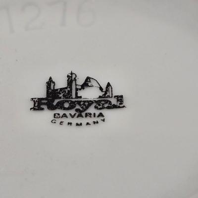 LOT 98B: Royal Bavaria Germany Black Tray w/ 2 Cups , Covered Trinket Bowl, and RW Bavaria Cup and Saucer Set Made in Germany